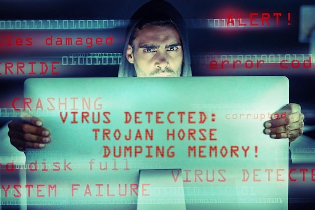 A visual representation of NLP analyzing a text document for cybersecurity threats, highlighting keywords and phrases related to malware, phishing, and vulnerability.