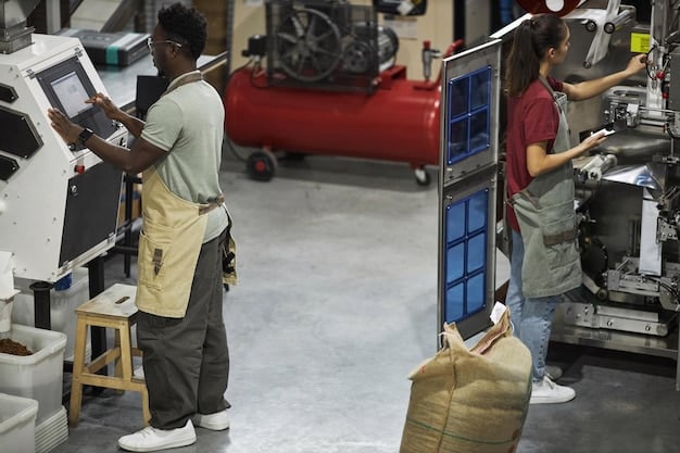 A bustling manufacturing floor where 3D printers are producing various custom parts. Engineers are overseeing the process, ensuring quality and precision.