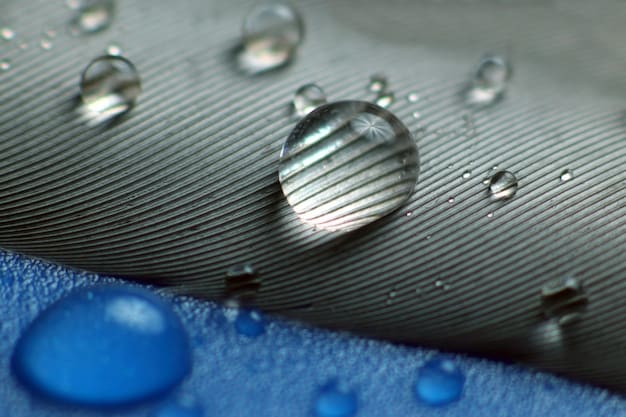 A visualization of a nanofiltration membrane purifying water, showcasing the intricate structure of the nanomaterials used and their effectiveness in removing contaminants.