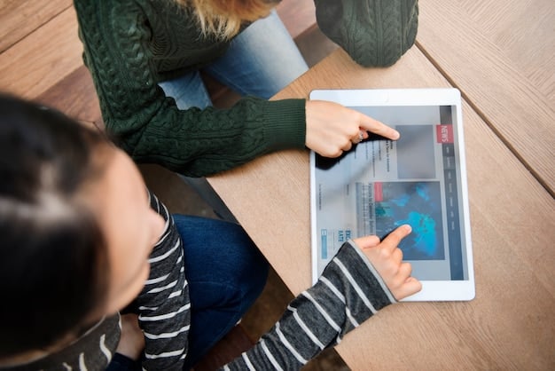 A teacher reviewing student assignments on a tablet, with an AI-powered grading assistant providing automated feedback and identifying areas where students struggled.