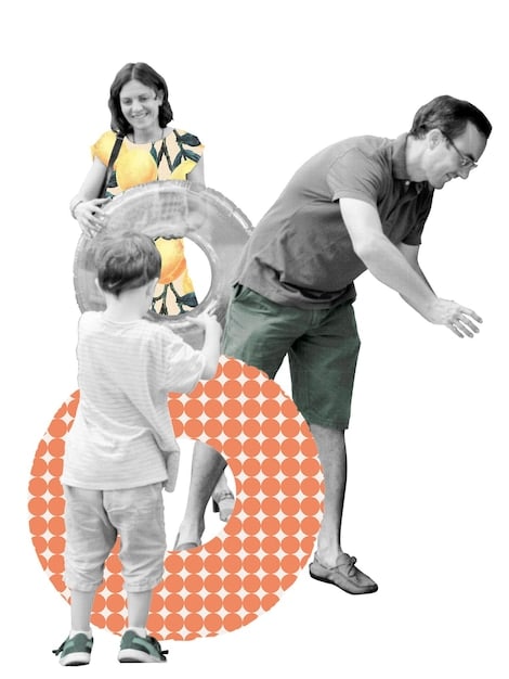 A collage of images showing different forms of modern community support: a group of parents at a park playdate, a gathering of neighbors at a block party, an online support group meeting via video call, and a diverse group volunteering at a local community center.