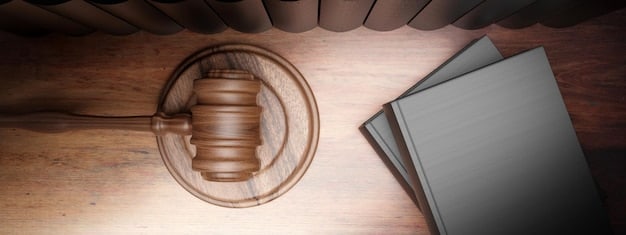 A gavel resting on a book of law, with scales of justice in the background. The scene symbolizes the legal system and the pursuit of fairness, but also hints at potential biases that can undermine the process.