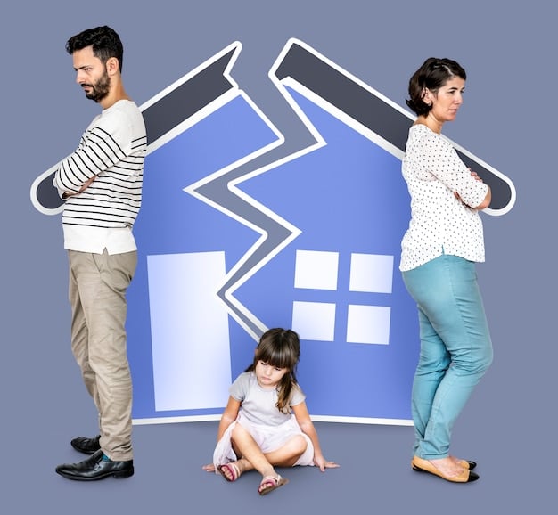 A split-screen image showing, on one side, a family struggling to balance work and childcare, with stressed parents and a cluttered home; on the other side, a well-off family enjoying leisure time, with relaxed parents and a spacious home. The image highlights the economic disparities in family life.