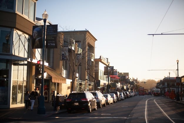 A street scene in a downtown area showing empty storefronts and significantly reduced pedestrian traffic. The image's focus is on illustrating the economic and social impact of remote work on urban centers.