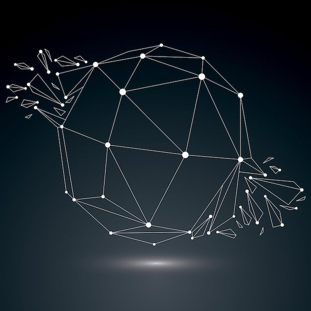 A digital illustration showing interconnected nodes and lines representing a network, with a magnifying glass hovering over it, symbolizing the investigation and analysis of data breaches and security incidents. A U.S. flag is subtly incorporated into the background.