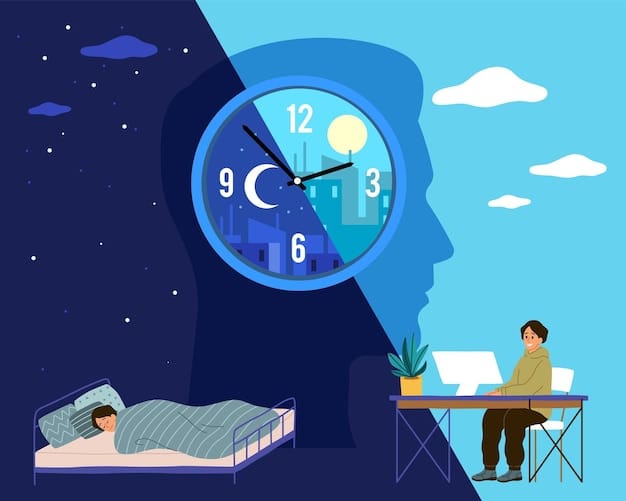 A graphic illustrating the circadian rhythm, showing how hormone levels (e.g., melatonin, cortisol) fluctuate throughout a 24-hour period in response to light and darkness.