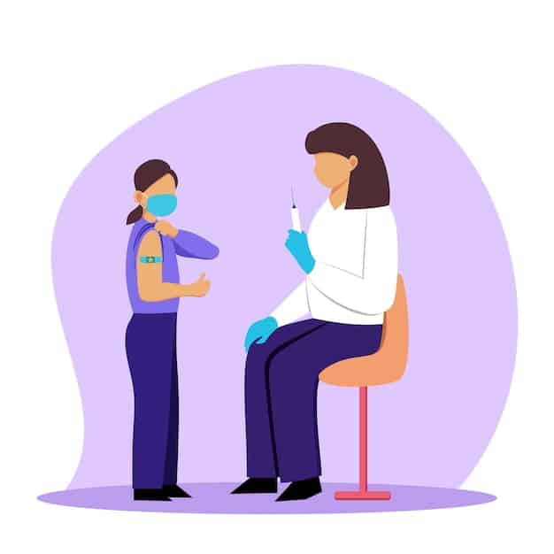 A healthcare worker administering a vaccine to a patient. The scene emphasizes the importance of vaccination in preventing infectious diseases.