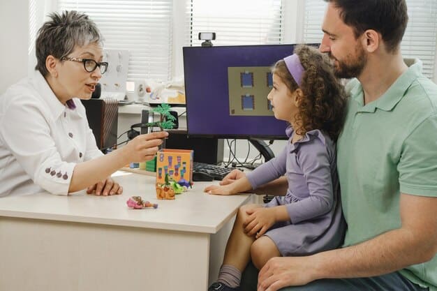 A compassionate image of a doctor explaining a genetic diagram of SMA to concerned parents, emphasizing the genetic cause and potential treatments. The scene is set in a modern clinic, aiming to inspire trust and hope through expert care.