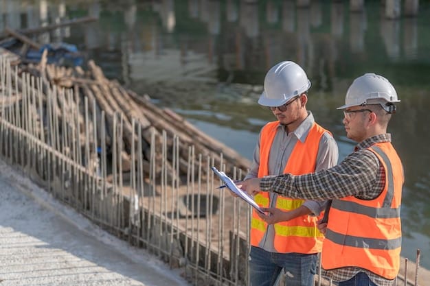 An image of construction workers collaborating on a bridge repair project, showcasing the hands-on labor and teamwork involved in infrastructure development funded by the bill.