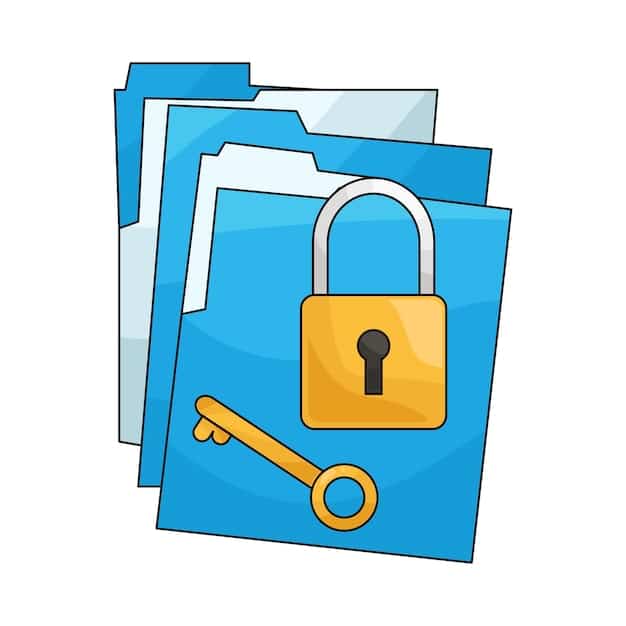 A graphic illustration of a lock icon merging with a document, symbolizing data protection and compliance with new regulations. The image should convey security and trustworthiness.