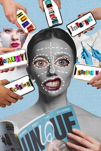A collage showcasing examples of successful social media marketing campaigns, with diverse brands and engaging content.