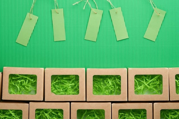 A retail store showcasing a dedicated section of sustainable and eco-friendly products. The products are displayed with clear labels highlighting their recycled content and ethical sourcing.