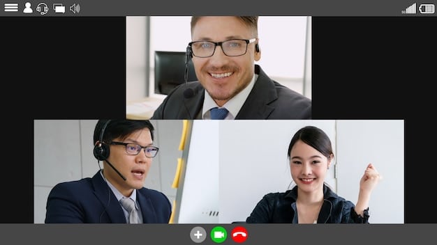 A split-screen image showing two people engaged in a video conference call, one working from a home office and the other from a remote location. The image should convey a sense of connection and collaboration despite the physical distance.