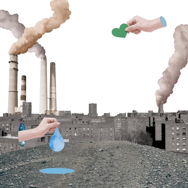 A split image showing a traditional linear economy on one side (representing waste and pollution) and a circular economy on the other (representing recycling and resource efficiency). The circular side displays icons of renewable energy, product repair, and material recycling.