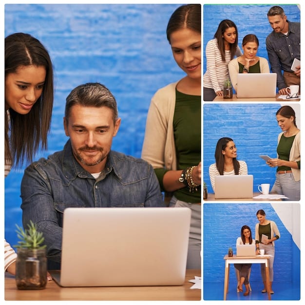 A collage of images showcasing various modern recruitment methods, including a company's career page on a website, a social media advertisement for job openings, an employee referral program, and a virtual job fair. The images should convey a sense of innovation and engagement.