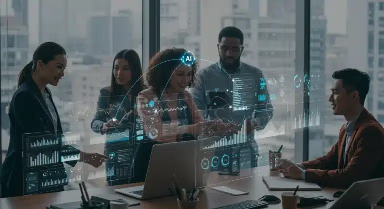 Small business owners leveraging AI automation tools for efficiency