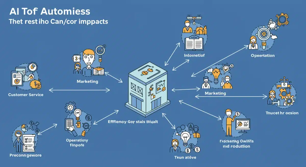 Infographic showing AI automation impact on small business sectors