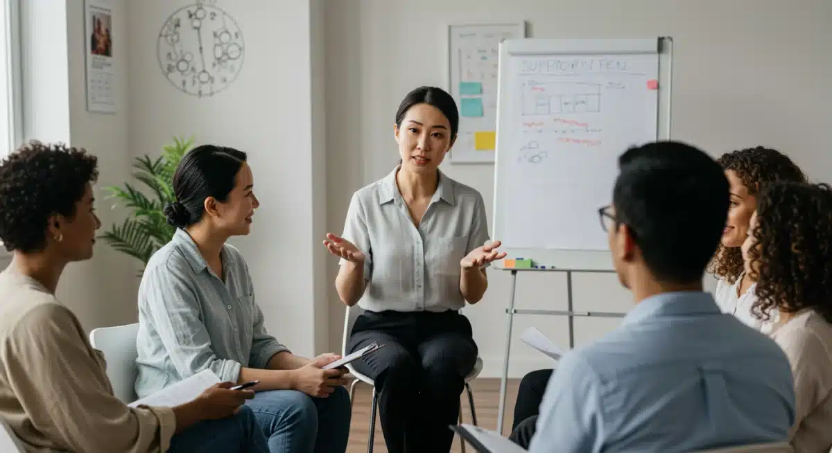 Community support group for opioid recovery, emphasizing peer support and holistic treatment approaches.