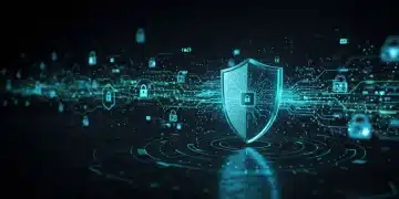 Digital shield protecting networked servers from 2026 cyber threats