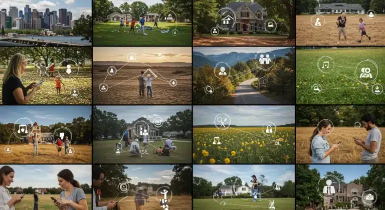 Digital network connecting diverse US urban and rural communities