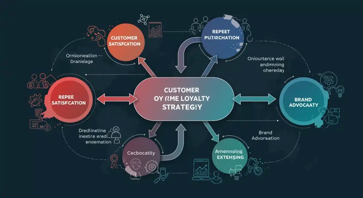 Infographic illustrating interconnected customer loyalty strategies