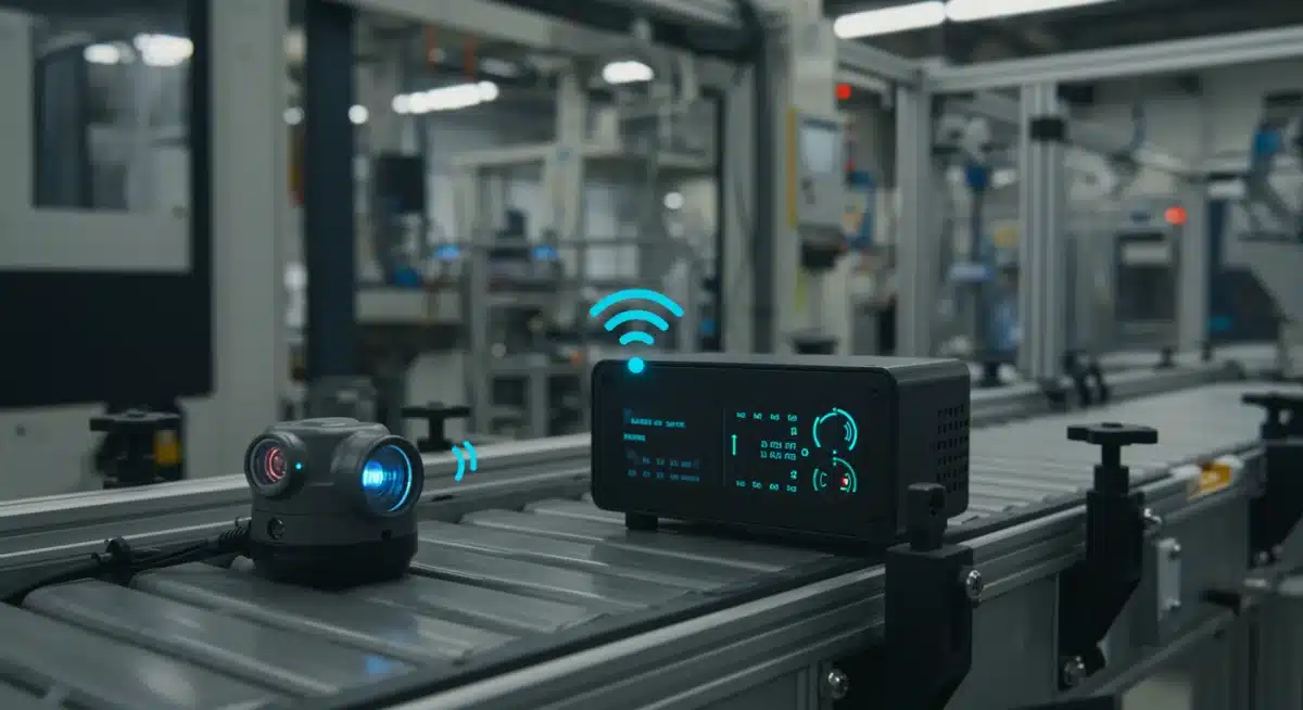 Smart sensor transmitting data to edge device on manufacturing line