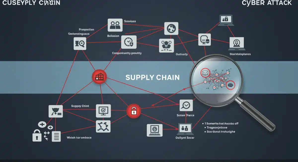 Infographic showing supply chain vulnerabilities to cyberattacks