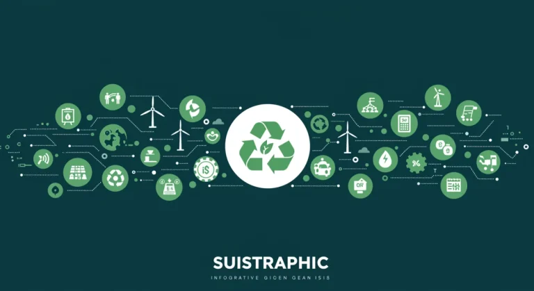 Infographic showing sustainable business practices and waste reduction