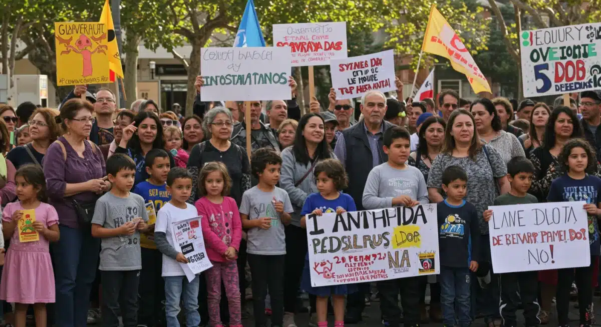 Diverse community demonstrating for social change.