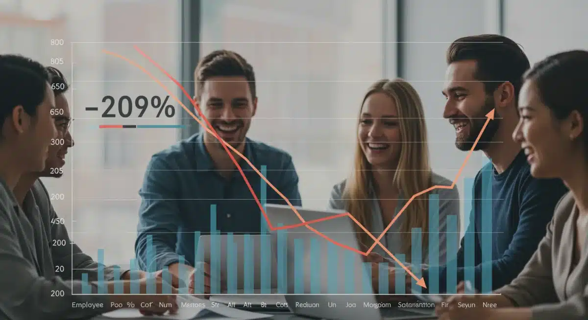 Graph showing 20% reduction in employee turnover rate