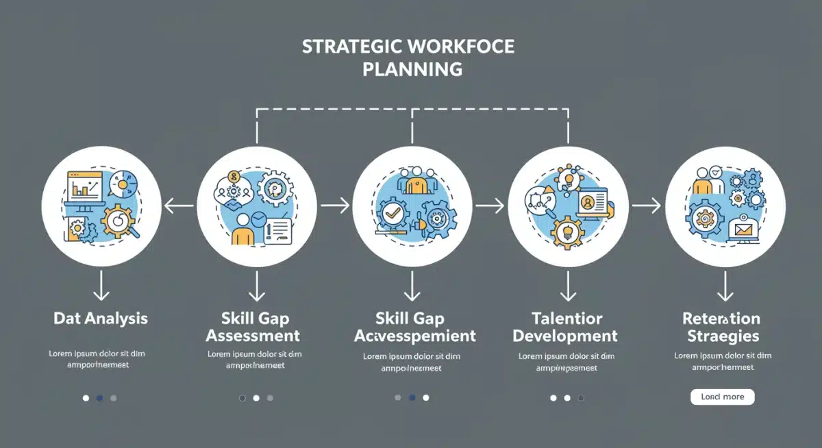 Infographic detailing the five steps of strategic workforce planning