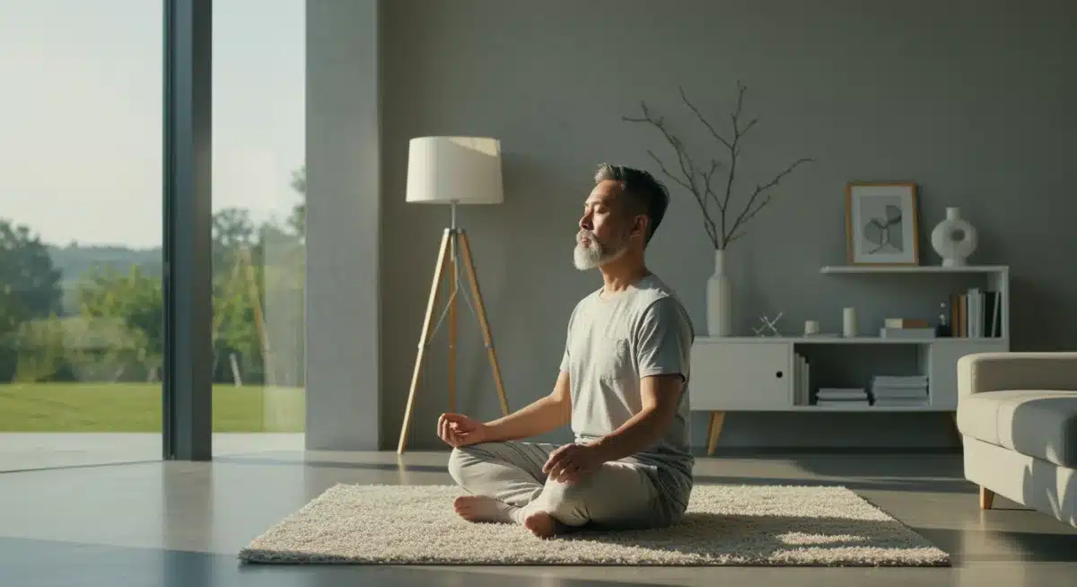Person meditating for mental well-being and longevity