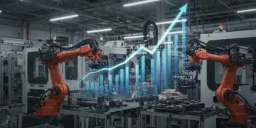 Robotics and 3D printers in a modern US on-demand manufacturing facility.