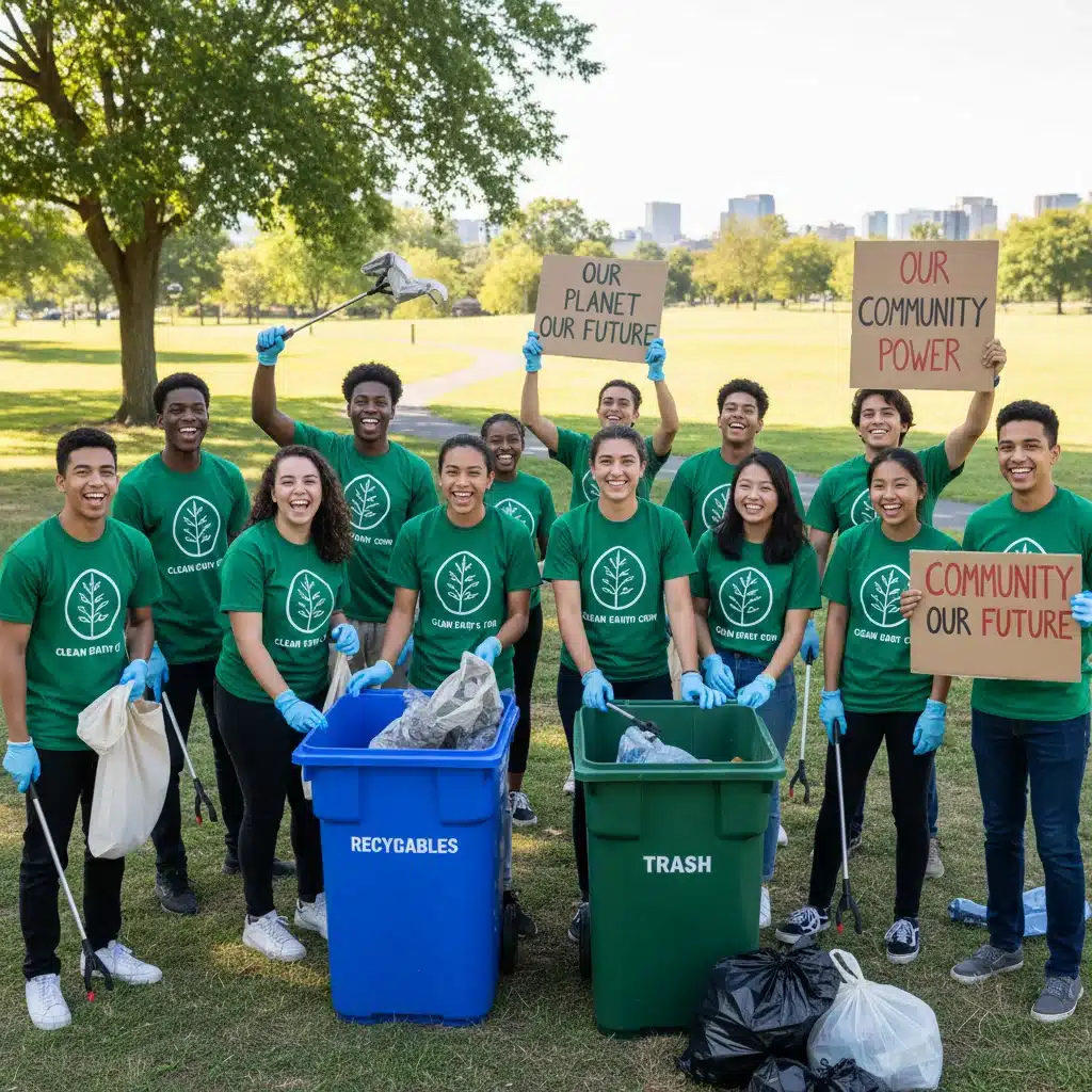 Gen Z engaging in community and sustainable activities.