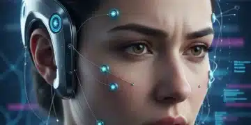 Bio-Integrated AI: Redefining Human-Computer Interaction in the US Person wearing neural interface device for brain-computer interaction.