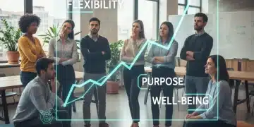 Professionals analyzing changing career values in a modern office environment.