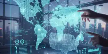 Blockchain technology enhancing transparency and efficiency in US supply chain logistics.