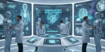 AI-powered oncology system analyzing patient scans for early cancer detection.
