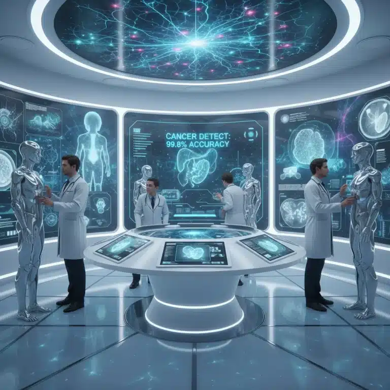 AI-powered oncology system analyzing patient scans for early cancer detection.