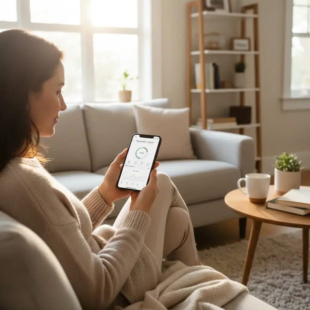 Patient using digital therapeutic for pain at home.