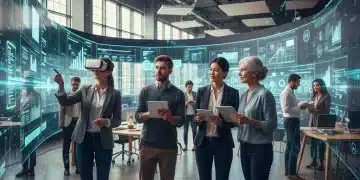 Diverse professionals learning new skills for future tech jobs