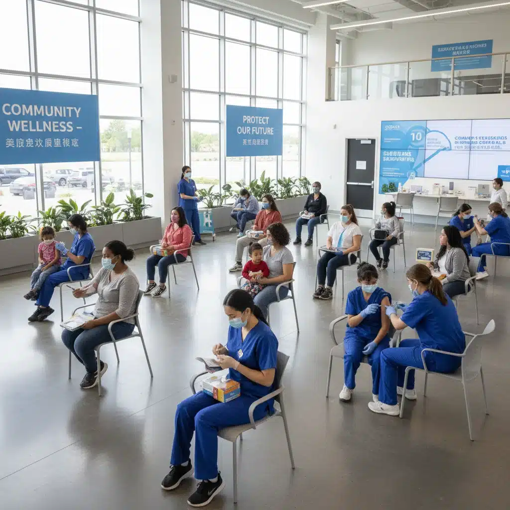 Community members receiving vaccinations at a clinic