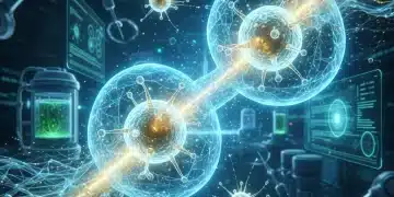 Futuristic stem cell regeneration illustration