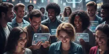 People interacting digitally, social media influence