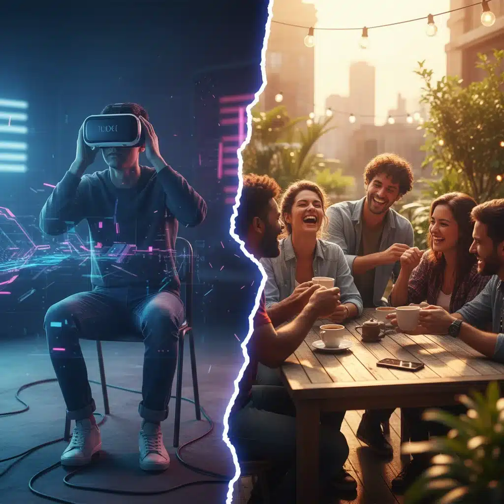 Virtual reality versus real-world social interaction