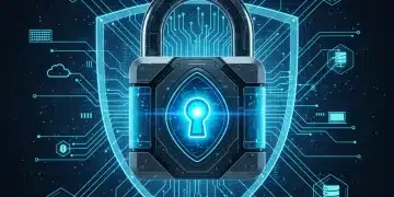 Advanced digital padlock protecting a business network from cyber threats