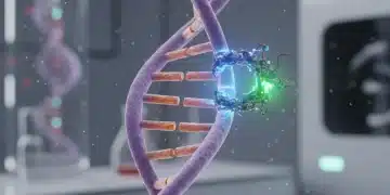 CRISPR Gene Editing: 5 Breakthroughs Reshaping Disease Treatment in 2026 for US Patients CRISPR-Cas9 precisely editing a DNA strand, symbolizing genetic therapy breakthroughs.