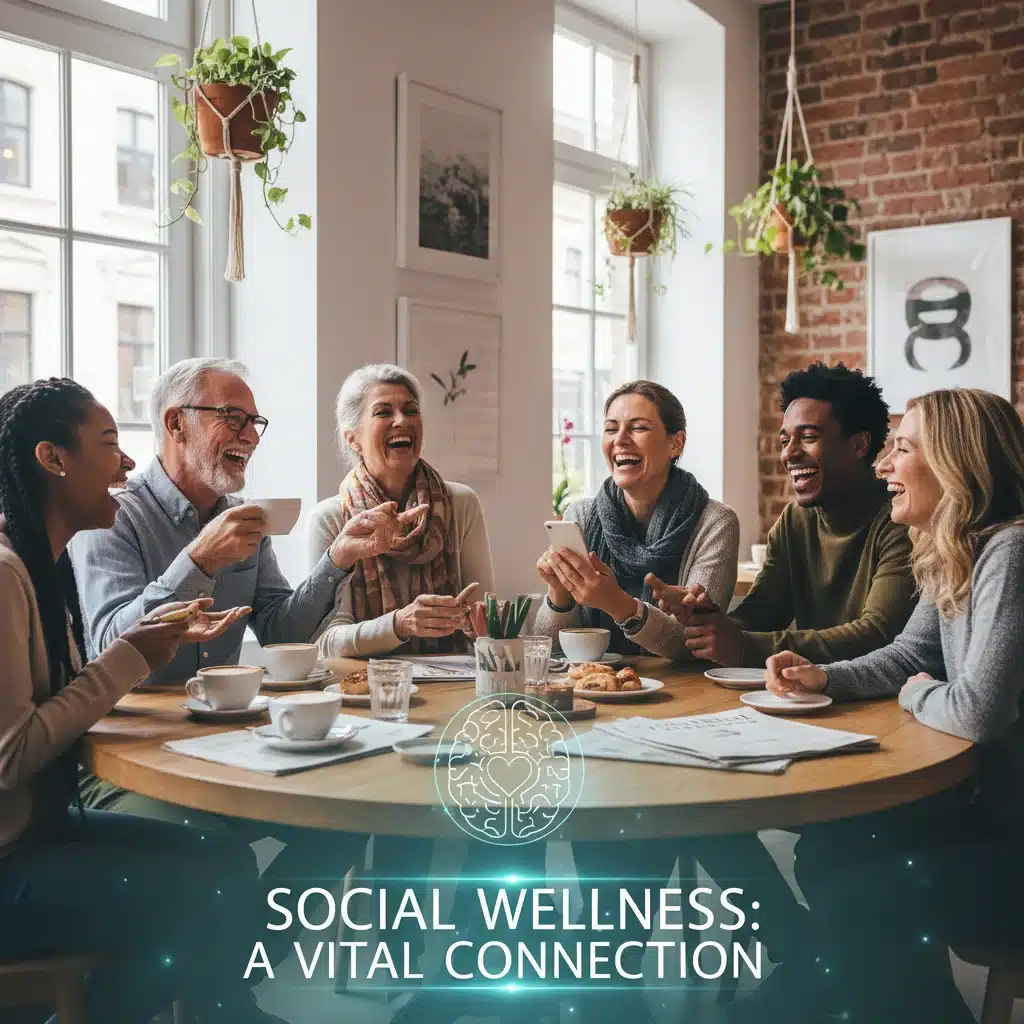 Diverse group enjoying coffee and conversation, social connection