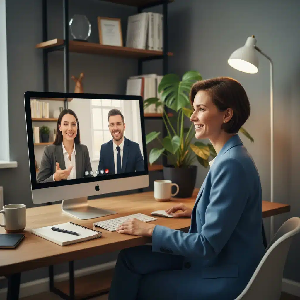 Freelancer in virtual meeting building client relationships