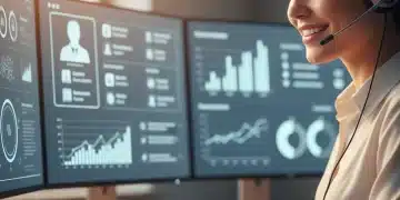 Reshaping Customer Experience: 5 Innovative Strategies for US Service Industries by Q4 2026 Customer service representative using technology to provide personalized support, highlighting human connection and efficient service.